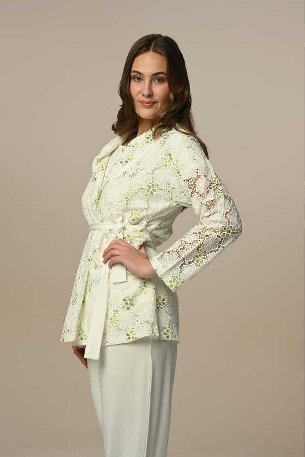 Women's Ecru Special Design Short Sleeve Cotton Maternity Maternity Dressing Gown Pajamas Set Set