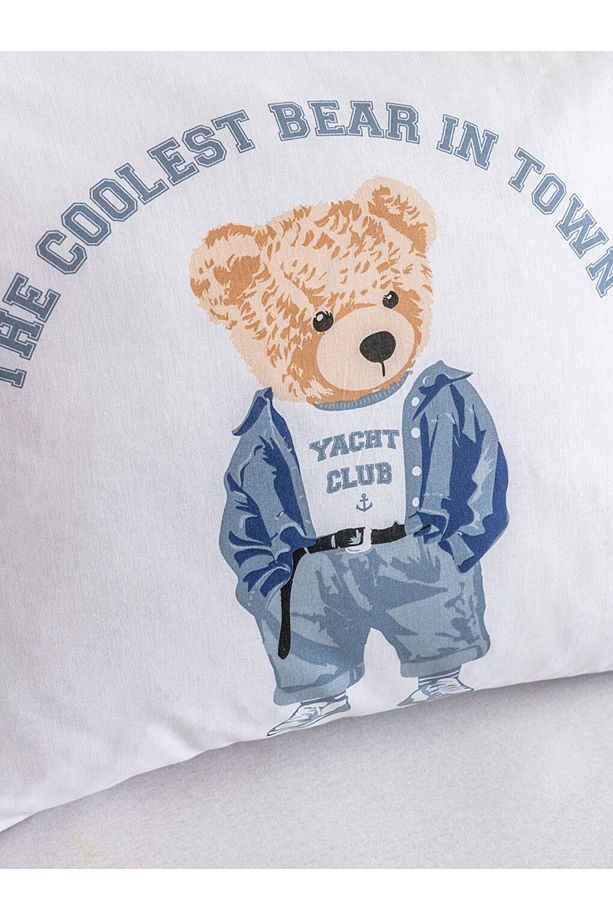 Ayı Teddy Baskılı Tek Kişilik Nevresim Seti %100 Pamuk - 4