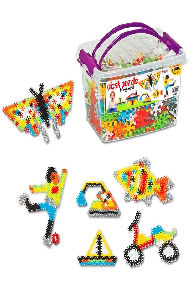 Çiçek Puzzle Blok Box Inşa Yapı Bloklar 500 Parça - 1
