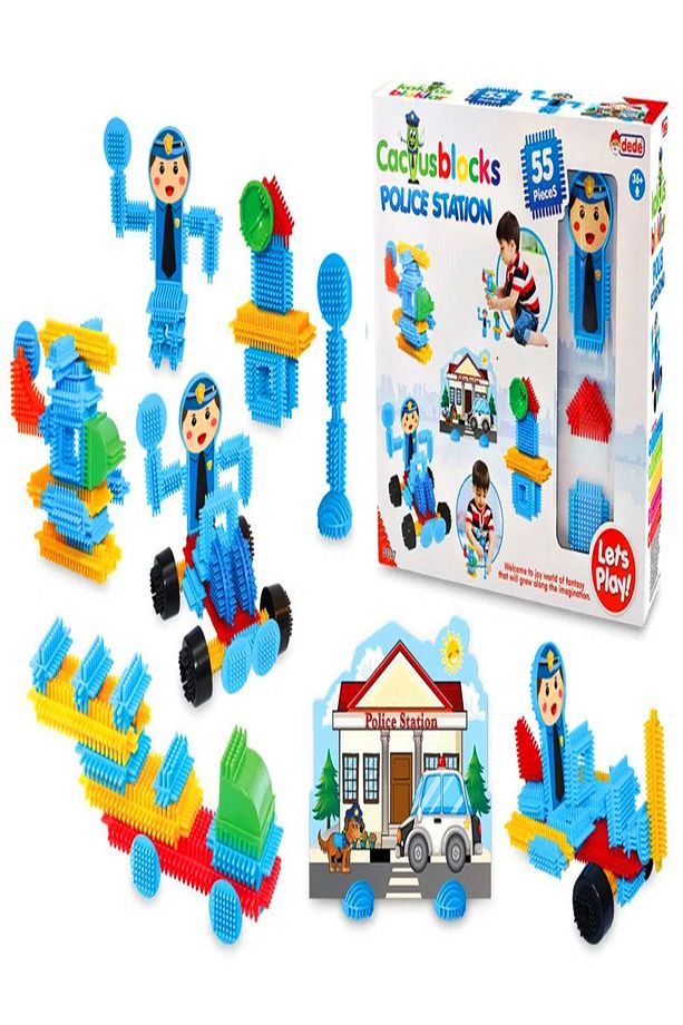 Polis Kaktüs Bloklar 55 Parça - Puzzle Inşa Yapı Bloklar - 1