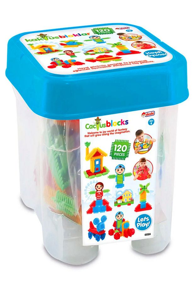 Kaktüs Bloklar Box Puzzle Blok Logo Inşa Yapı Bloklar 120 Parça - 6