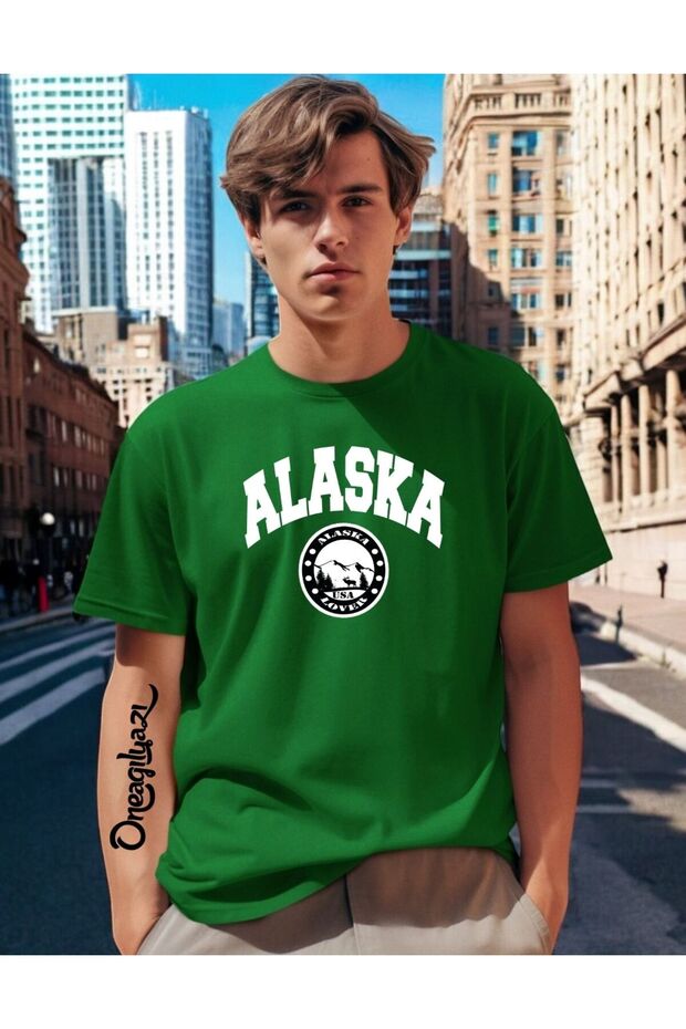 Alaska Printed Men's Oversize T-Shirt