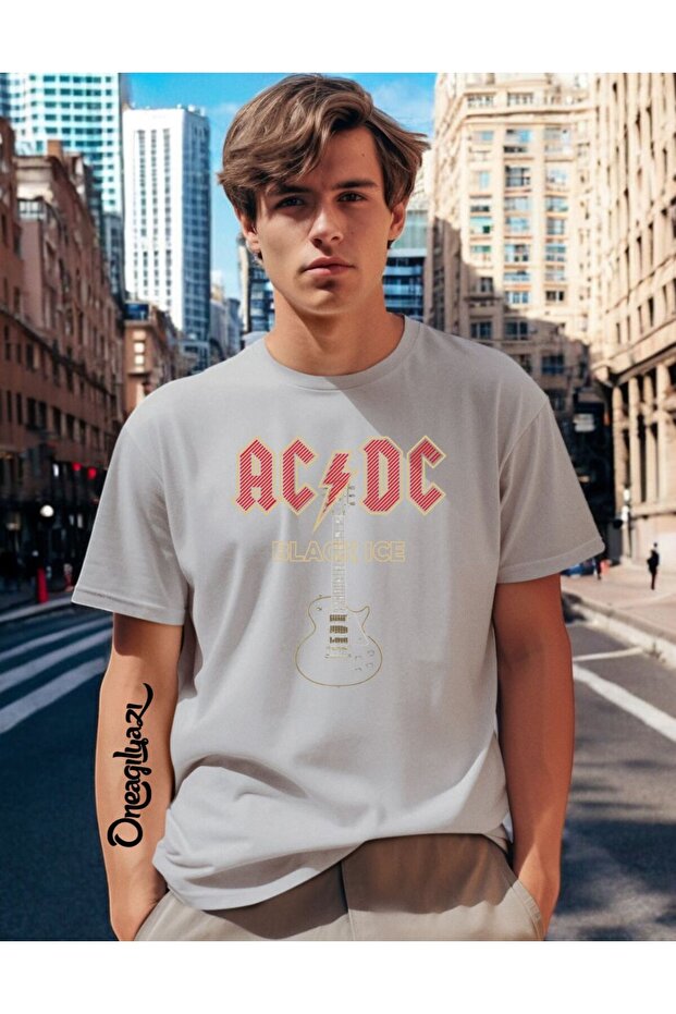 Ac Dc Printed Men's Oversize T-Shirt