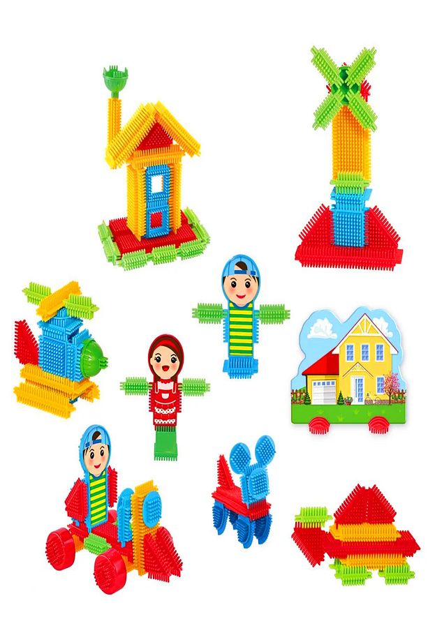 Kaktüs Bloklar Box Puzzle Blok Logo Inşa Yapı Bloklar 120 Parça - 3