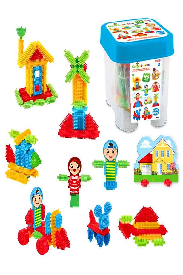 Kaktüs Bloklar Box Puzzle Blok Logo Inşa Yapı Bloklar 120 Parça - 1