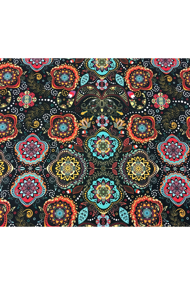 Aşçı Ceketi Desenli Unisex Çıtçıtlı Uzun Kollu Chef Aşçı Mutfak Ceket Mandala Desenli - 6