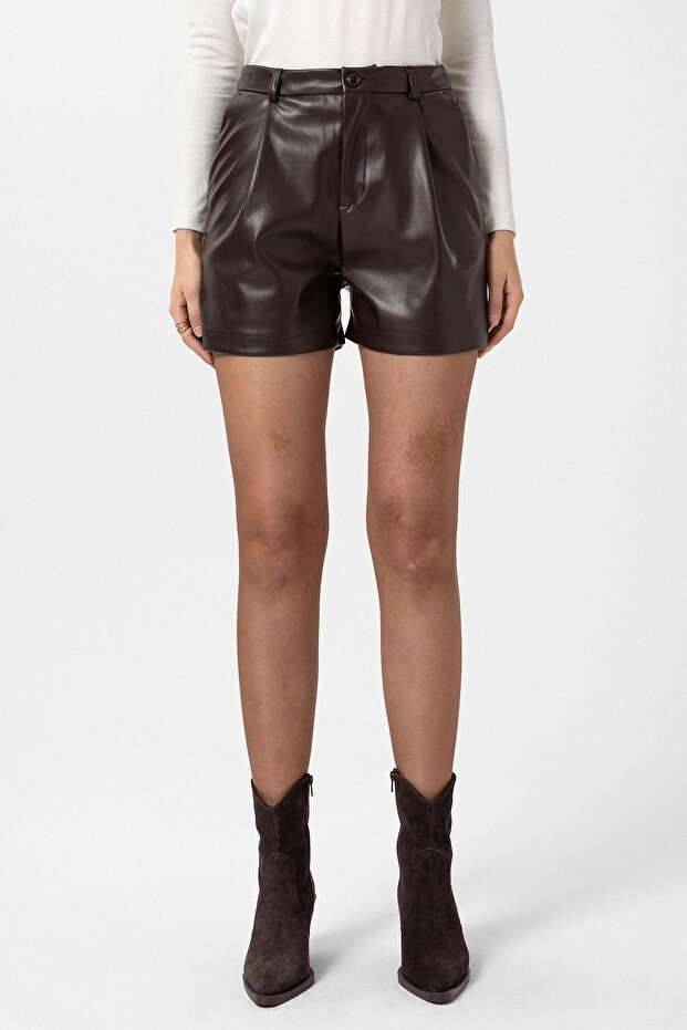 Faux Leather Shorts
