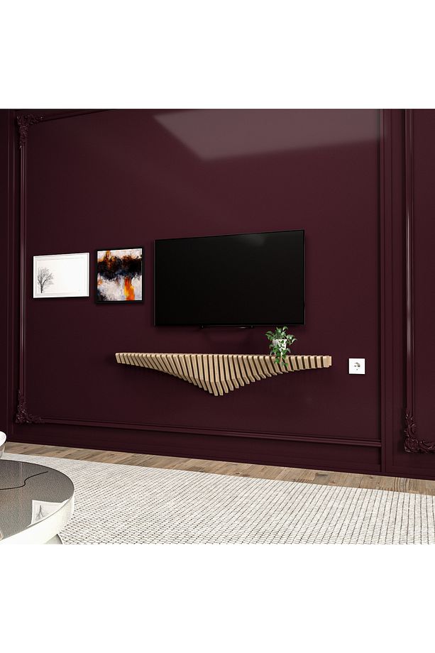 125 cm Masif Çam Ahşap Çok Amaçlı Ünite: TV Ünitesi, Duvar Rafı & Dresuar - 7