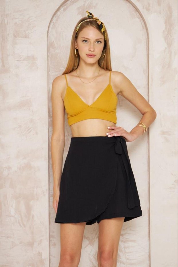 Women's Muslin Cotton Side-Tie Anti-Sweat Soft-Textured Shorts Skirt 3636286