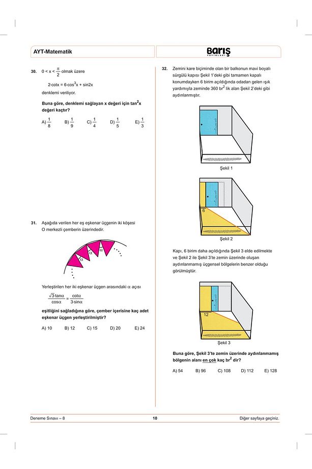 Ayt Matematik Denemesi 8 Adet - 6