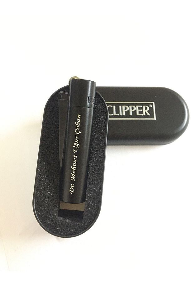 Sevgililer Gününe Özel Kutulu Mat Siyah Clipper Çakmak Isme Özel Kaliteli Clipper Çakmak - 2
