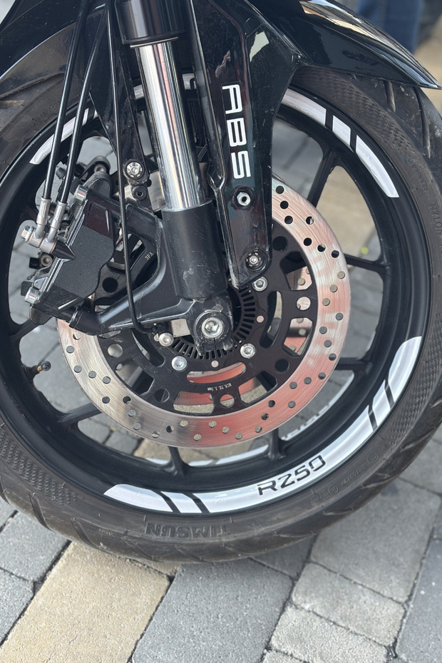 White Color 8 Pieces Rim Strip Sticker Label for Rks R250