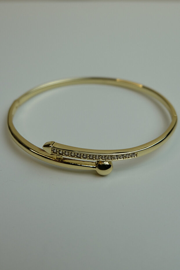 Xuping Gold Stone Handcuff Bracelet