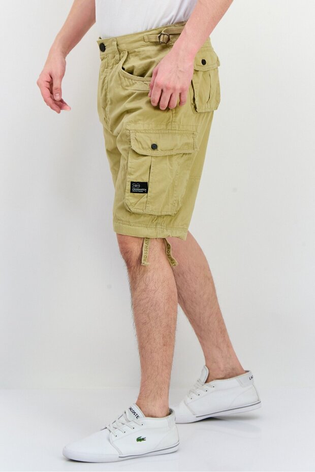 شورت كارجو سادة للرجال، كاكي - 2