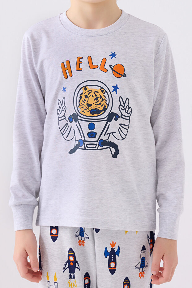 Boy's Double Suit - Snow Melange - 4