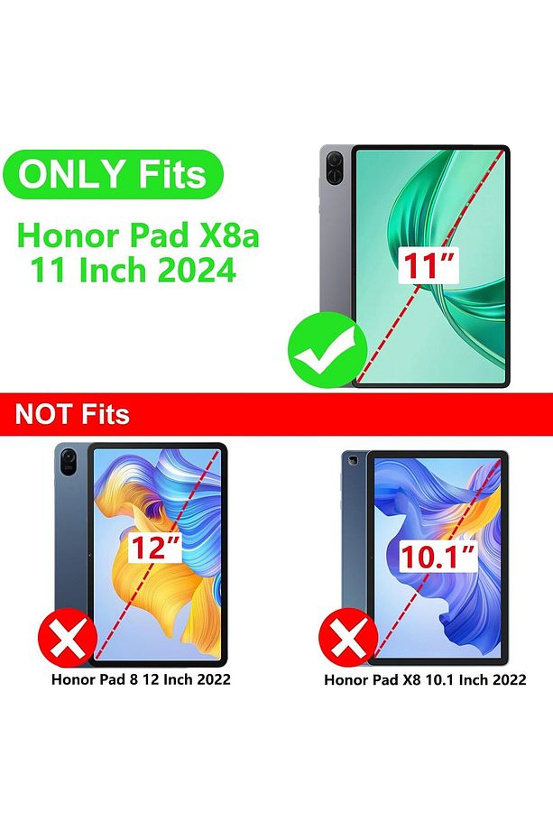 Honor Pad X8a 11 inç Uyumlu Tablet Kılıf Yumuşak Kalem Bölmeli Akıllı Uyku Modlu Standlı Kapak - 2