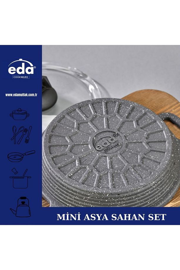 Mini Asya Sahan Seti 16/18/20 Cam Kapaklı - 4