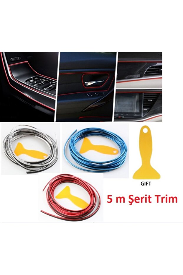 5 Meters Red Car Interior Torpedo Wick Strip - Car Decoration