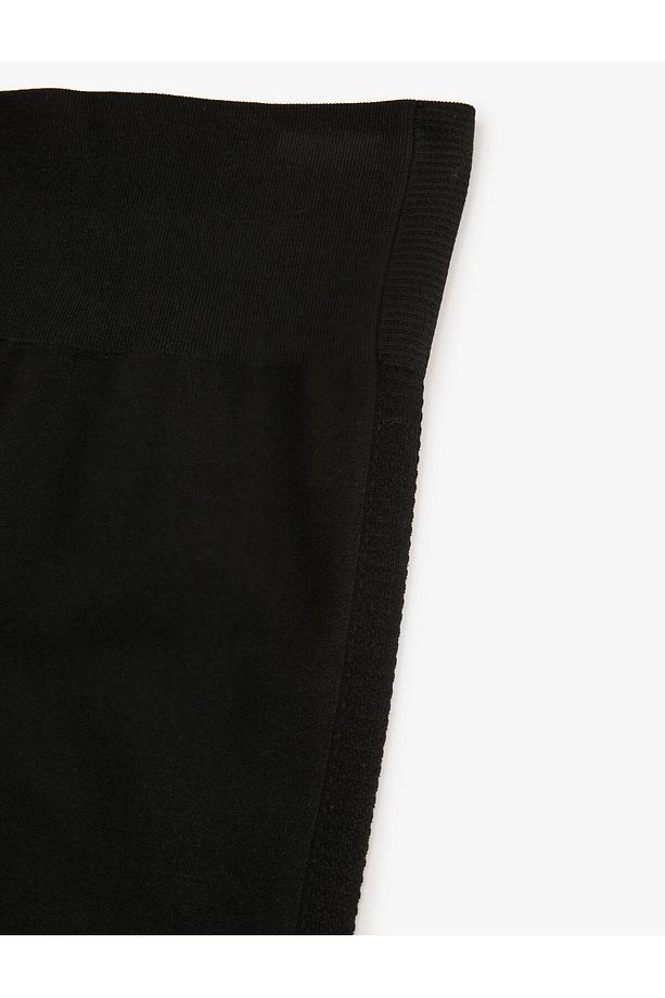 Yüksek Bel Spor Tayt Örme Kumaş Dokulu Slim Fit - 4