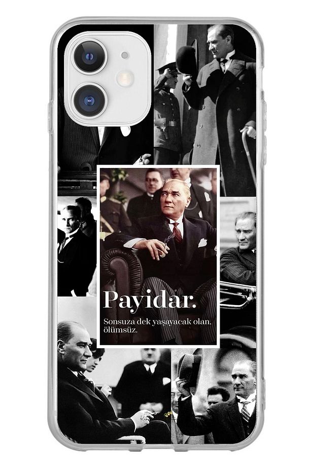 iPhone 11 Uyumlu Atatürk Payidar Şeffaf Silikon Kılıf - 1