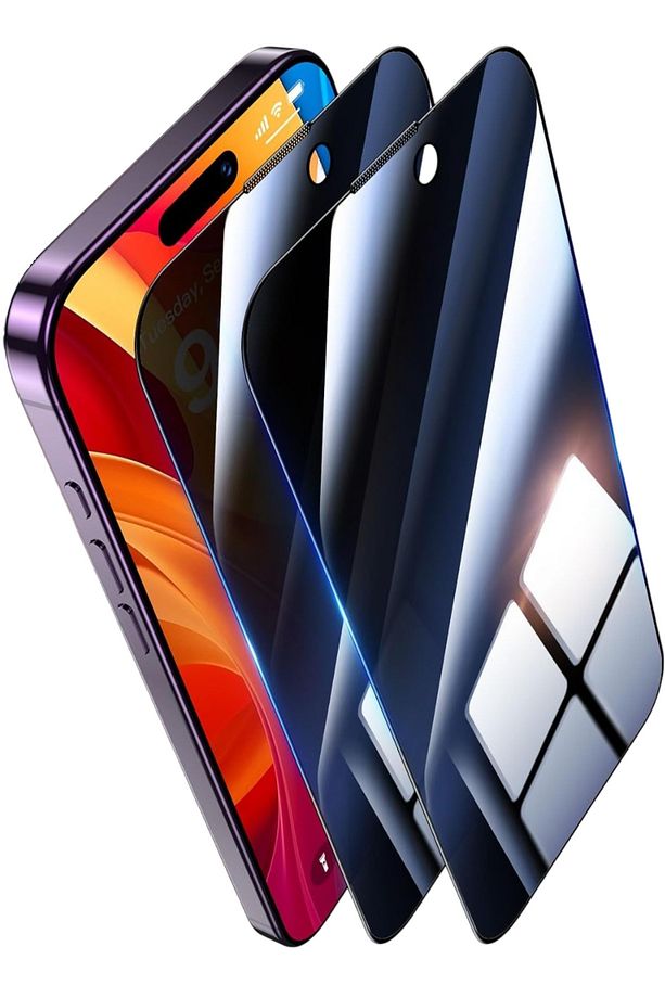 (2 ADET SHIELD HAYALET) Iphone 14 Pro Max Uyumlu Hayalet Tam Kaplayan Shield Cam Ekran Koruyucu (2X) - 1