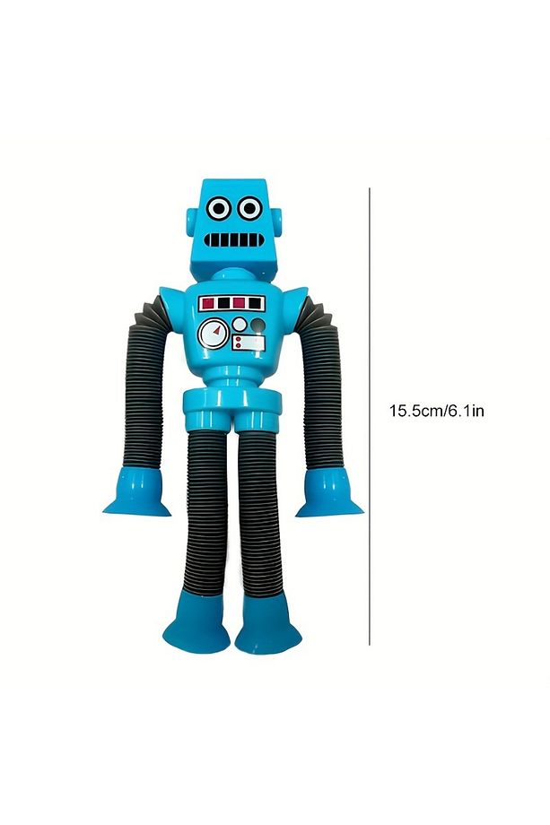 Teleskopik Robot Vakumlu Esnek Robot Eğlenceli Aktivite Oyuncağı (1 ADET RASTGELE RENK) - 1
