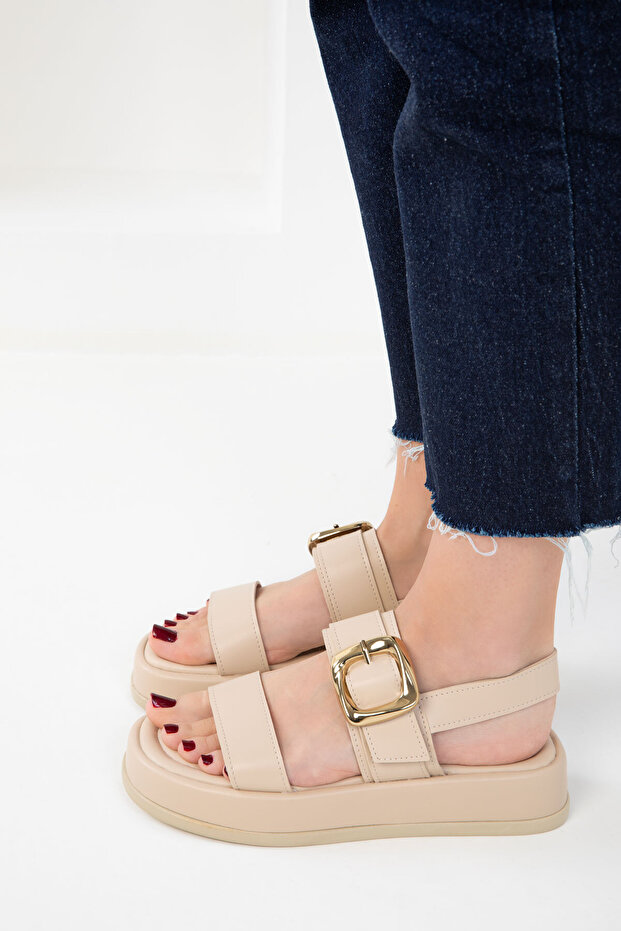 Bej Kadın Sandalet 20249 - 1