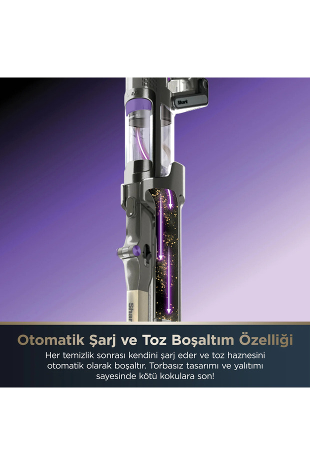PowerDetect Clean&Empty Auto-Empty Sistemli Pet Başlıklı  Şarjlı Dikey Süpürge 70 dk'ye kadar Şarj - 9