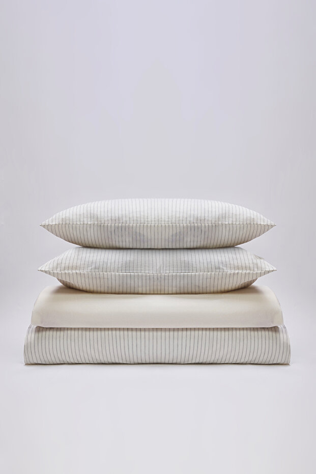 Anstrasit Pamuk Polyester Çizgili İpliği Boyalı Çift Kişilik Nevresim Takımı 220x220 TPHSS25CKN00000 - 3