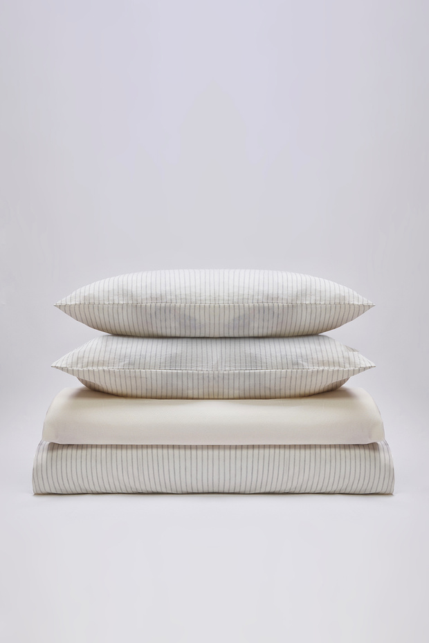 Anstrasit Pamuk Polyester Çizgili İpliği Boyalı Çift Kişilik Nevresim Takımı 220x220 TPHSS25CKN00000 - 6