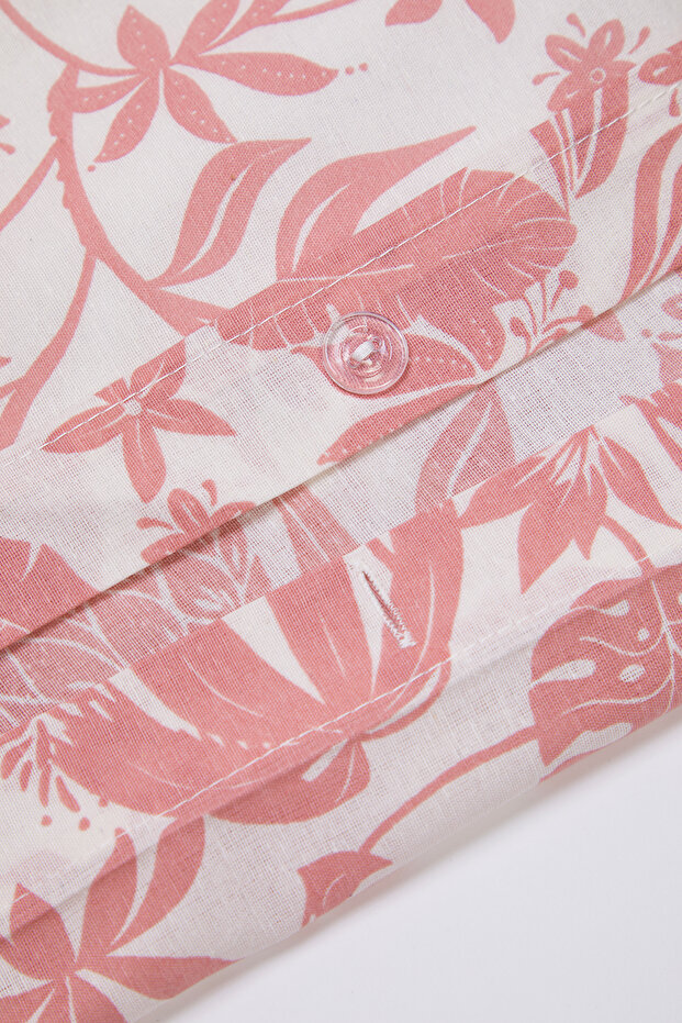 Pembe Pamuk Polyester Karışımlı Çiçek Desenli Tek Kişilik Nevresim Takımı 160x220cm TPHSS25TKN00003 - 6