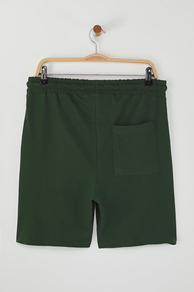 Haki Regular %100 Pamuklu Dokulu Şort TMNSS23SR00035 - 9