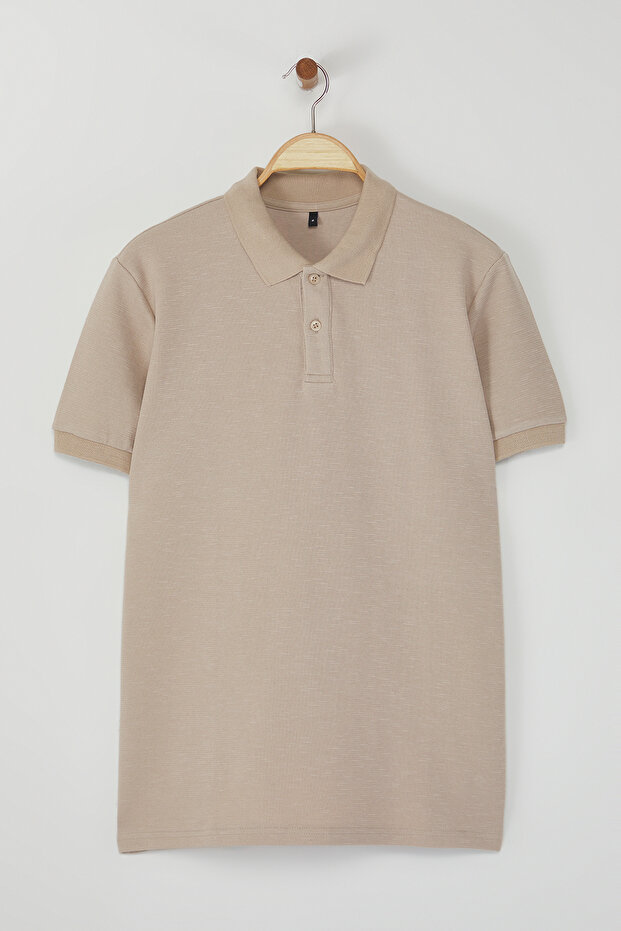 Taş Regular/Normal Kesim Kalın Dokulu Polo Yaka T-shirt TMNSS25PO00002 - 8