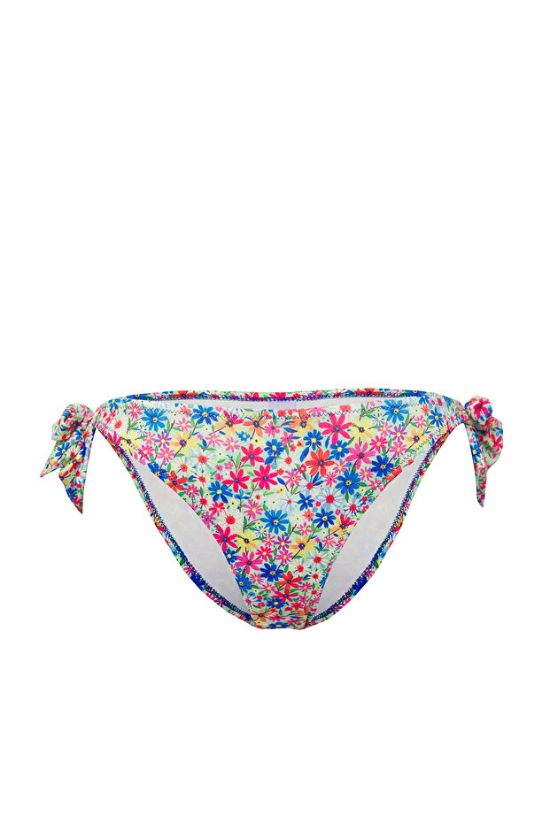 Çiçek Desenli Regular Düşük Bel Bikini Altı TBESS24BA00121 - 6