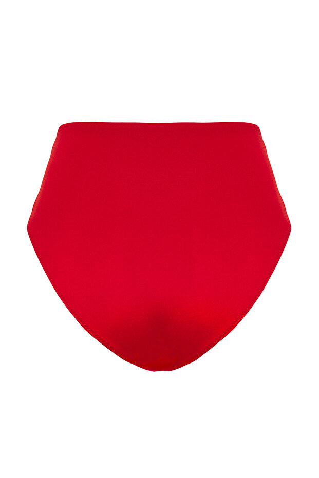Kırmızı Yüksek Bel Hipster Basic Bikini Altı TBESS25BA00022 - 6