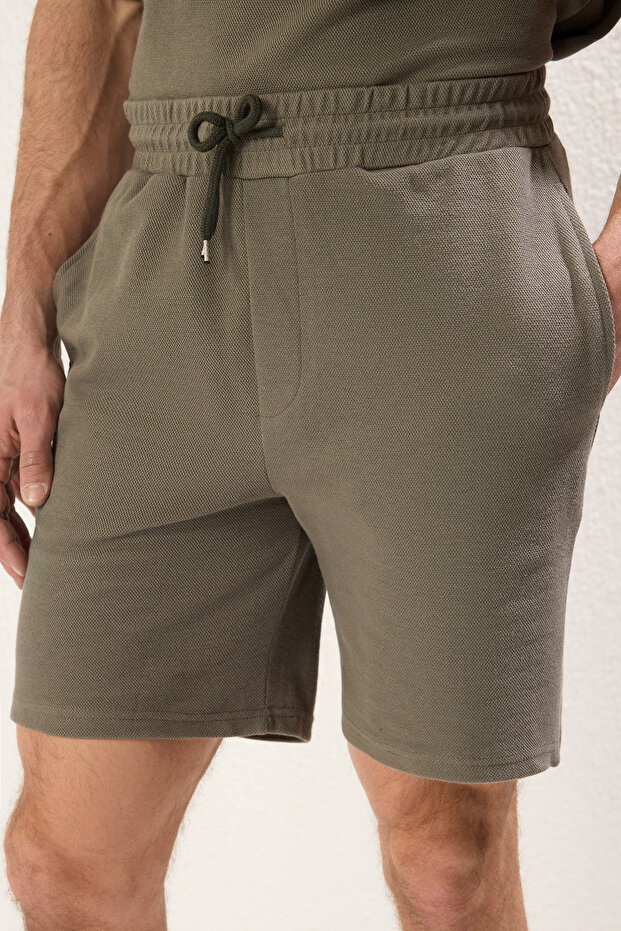 Haki Regular/Normal Kesim Dokulu Şort & Bermuda TMNSS25SR00014 - 3