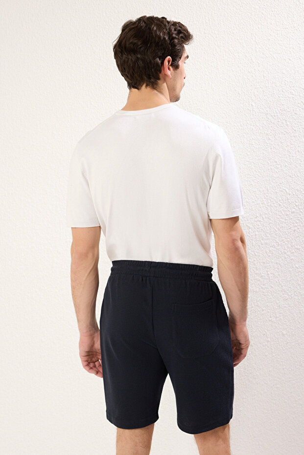 Siyah-Lacivert 2'li Regular/Normal Kesim Dokulu Paketli Şort&Bermuda TMNSS23SR00076 - 7