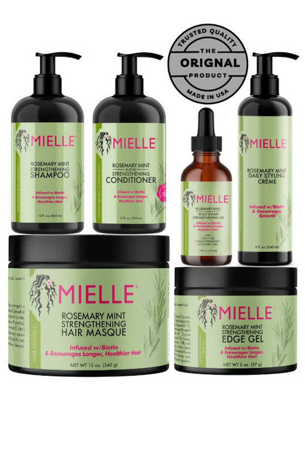 Rosemary Mint Strengthening Hair Care Set - Shampoo, Conditioner, Hair Mask, Edge Gel, Hair Oil