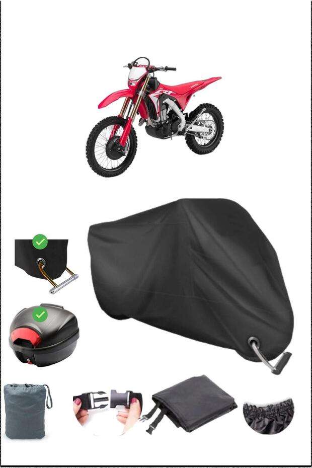 Black Honda Crf 450 X Rear Bag Lock Compatible Waterproof Canvas (Motorcycle)
