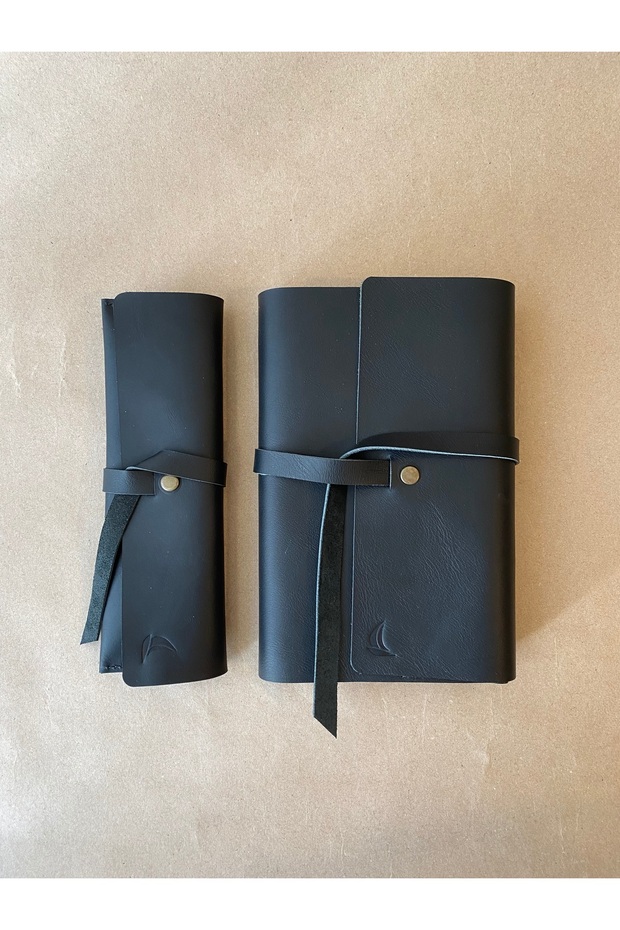 (We Write Names) Book Cover Pen Holder Set - Handmade Genuine Leather