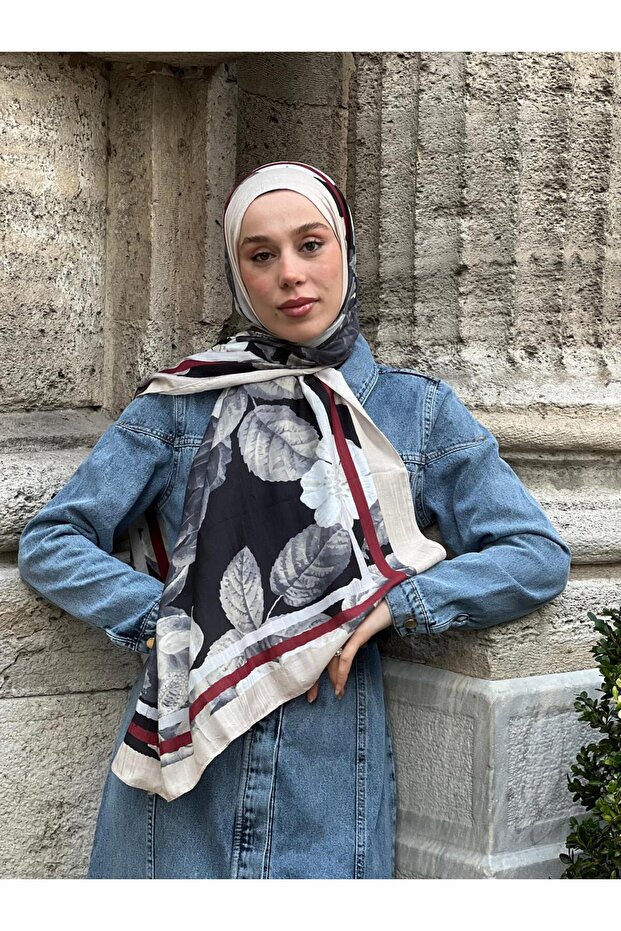 Gül Desen Bambu Şal - 3