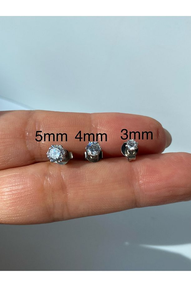 Tektaş  Zirkon Taşlı Çelik  3'lü Set Küpe - 6