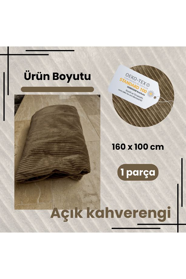 Fitilli Kadife Döşemelik Acık Kahve Kumaş Koltuk, Berjer, Kırlent Için Döşemelik Kumaşı Oekoteks100 - 4