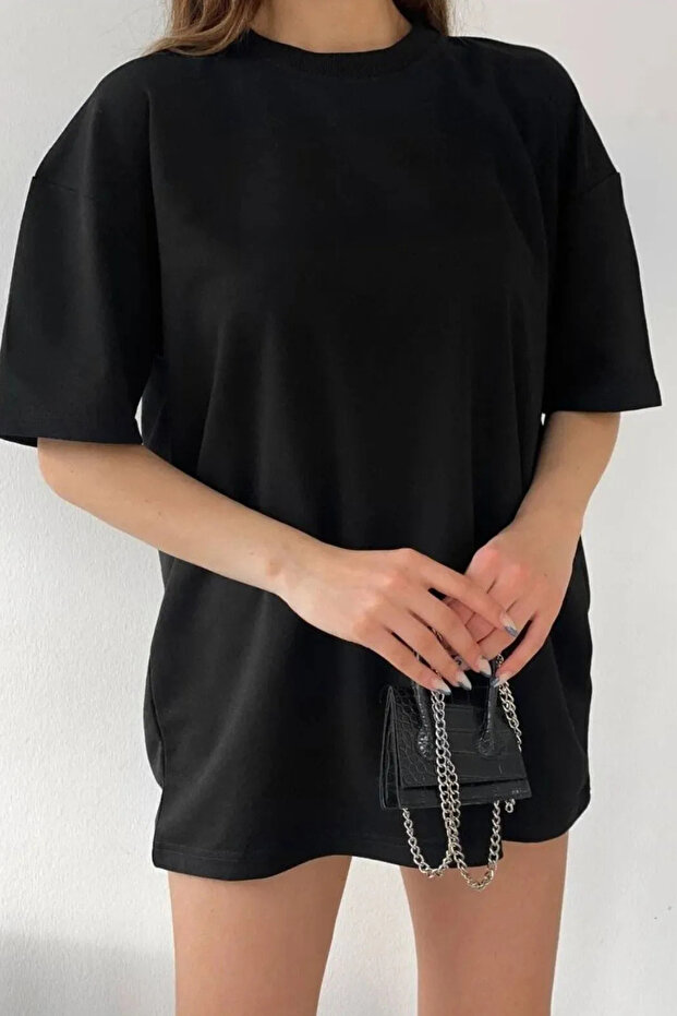 Tricou Damă Oversize Bumbac - Model Basic - 1