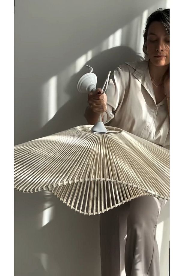 LUMİNART Rustik Tarz Bohem avize Makrome avize Salon avize Yatak Odası Avize Rattan Avize - 5