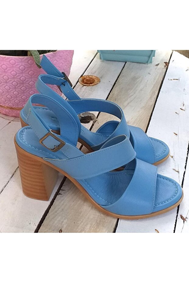 231712 Women's Genuine Leather Heeled Summer Shoes