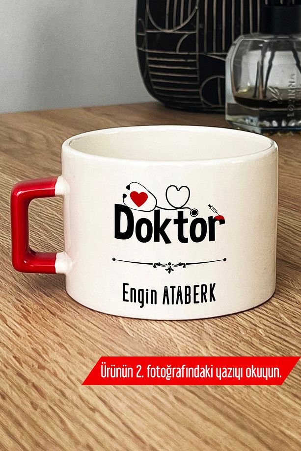 Kişiye Özel Doktor Lüks Fincan Kırmızı Tıp Bayramı Hediyesi R4X J4O - 4