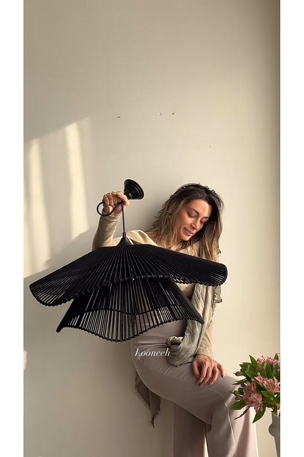 LUMİNART Rustik Tarz Bohem avize Makrome avize Salon avize Yatak Odası Avize Rattan Avize - 8