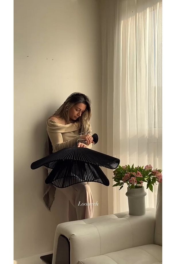 LUMİNART Rustik Tarz Bohem avize Makrome avize Salon avize Yatak Odası Avize Rattan Avize - 6