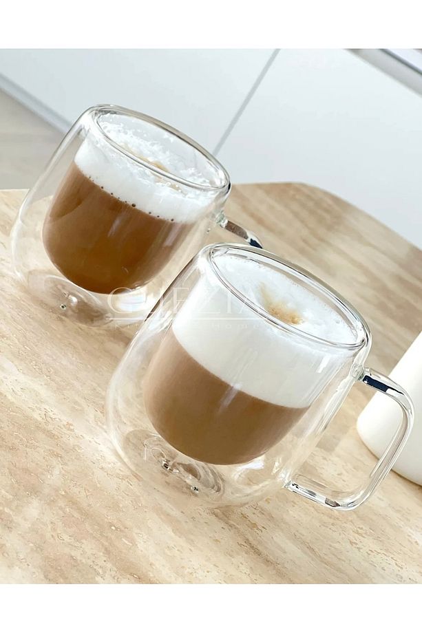 4lü Çift Çidarlı Americano Kahve Bardağı model 250ml - 5
